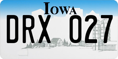 IA license plate DRX027