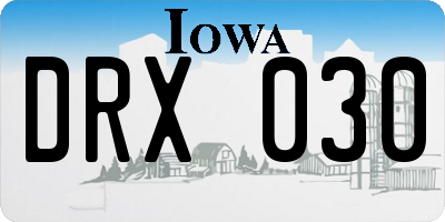 IA license plate DRX030