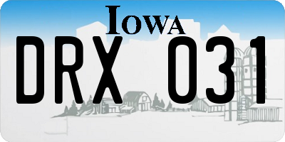 IA license plate DRX031