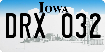 IA license plate DRX032