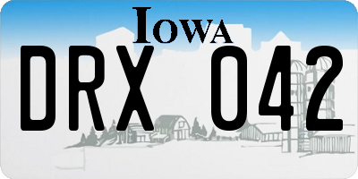 IA license plate DRX042