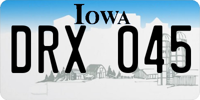 IA license plate DRX045