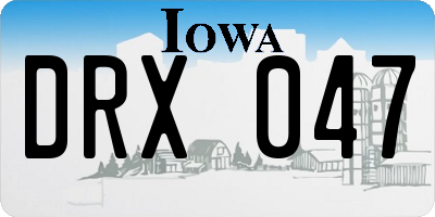 IA license plate DRX047