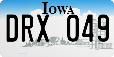 IA license plate DRX049
