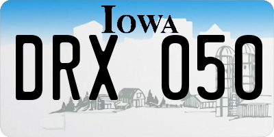 IA license plate DRX050