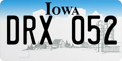 IA license plate DRX052