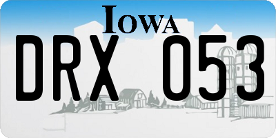 IA license plate DRX053