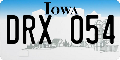 IA license plate DRX054