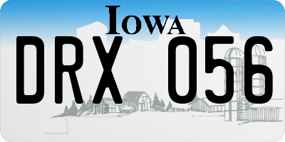 IA license plate DRX056