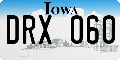 IA license plate DRX060