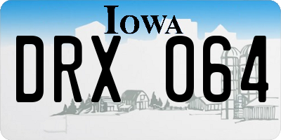 IA license plate DRX064