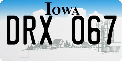 IA license plate DRX067