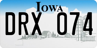 IA license plate DRX074