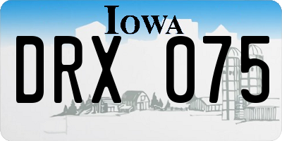 IA license plate DRX075