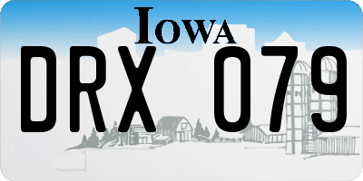 IA license plate DRX079