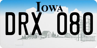 IA license plate DRX080