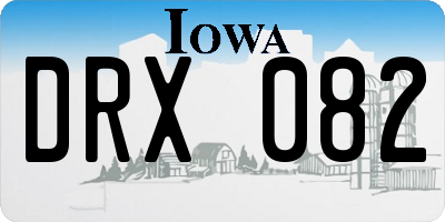 IA license plate DRX082