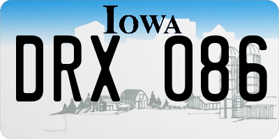IA license plate DRX086