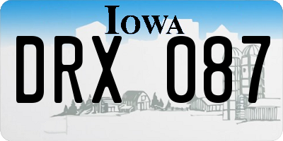IA license plate DRX087