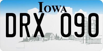 IA license plate DRX090