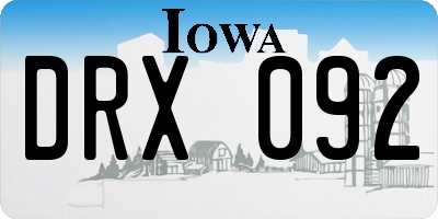 IA license plate DRX092