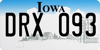 IA license plate DRX093
