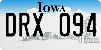 IA license plate DRX094