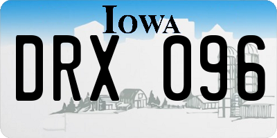 IA license plate DRX096