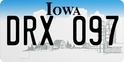IA license plate DRX097