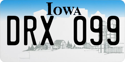 IA license plate DRX099