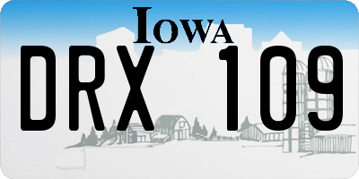 IA license plate DRX109