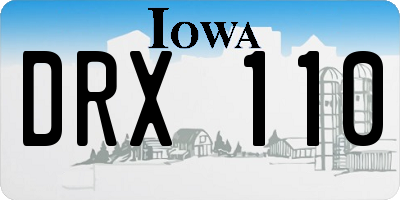 IA license plate DRX110