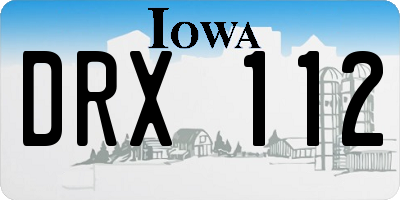 IA license plate DRX112