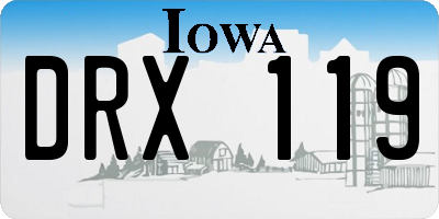 IA license plate DRX119