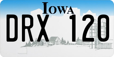 IA license plate DRX120