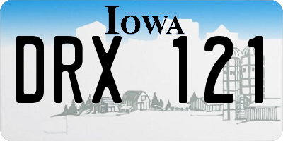 IA license plate DRX121