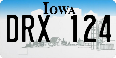 IA license plate DRX124