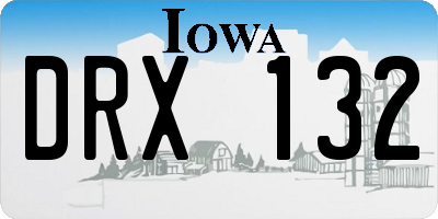 IA license plate DRX132