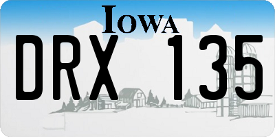 IA license plate DRX135