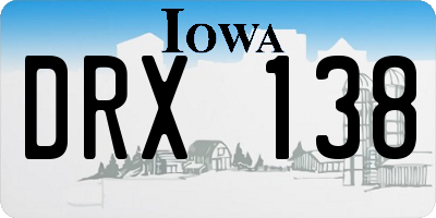 IA license plate DRX138