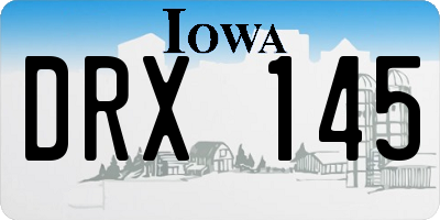 IA license plate DRX145