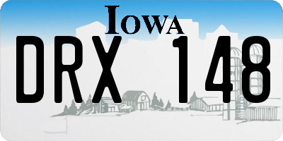 IA license plate DRX148