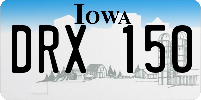 IA license plate DRX150