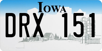 IA license plate DRX151