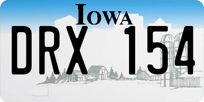 IA license plate DRX154