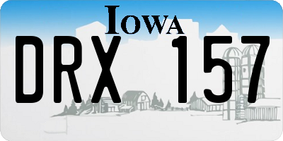 IA license plate DRX157