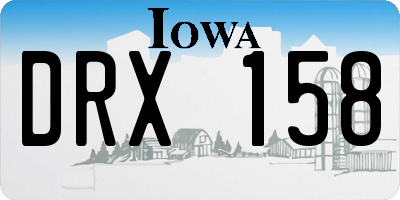 IA license plate DRX158