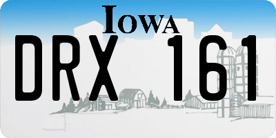 IA license plate DRX161