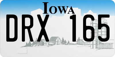 IA license plate DRX165