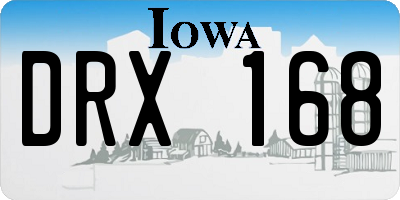 IA license plate DRX168